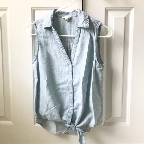Soft Joie Chambray Tie Tank XXS - Picture 2 of 5